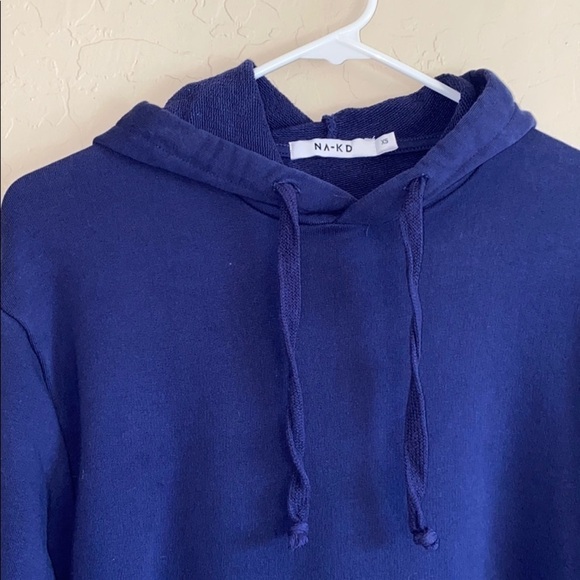 NA-KD blue drawstring hoodie - Picture 1 of 5